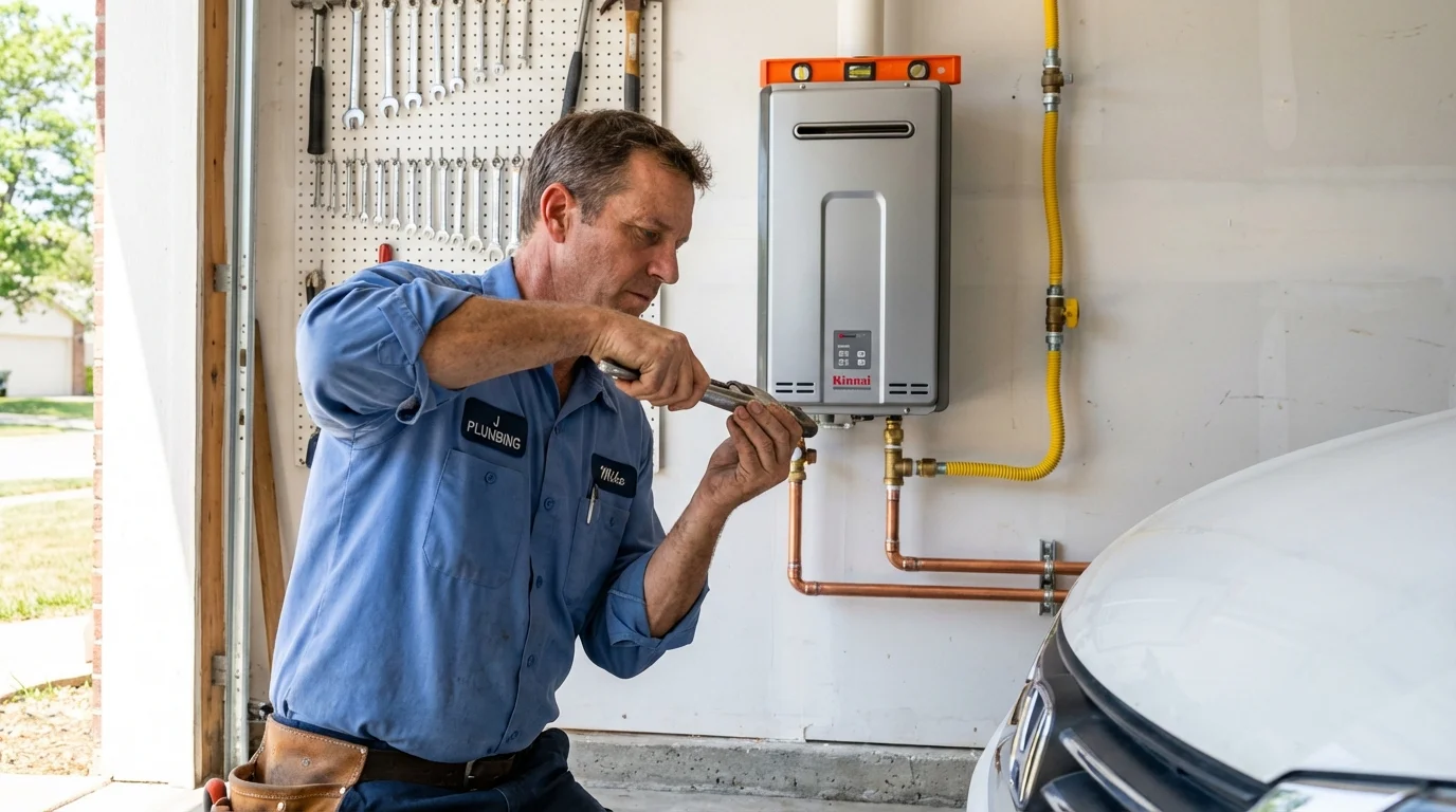 Tankless water heater installation by a Johns Plumbing LLC plumber in Sheridan